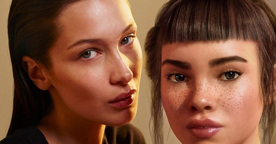 Bella Hadid with Lil Miquela