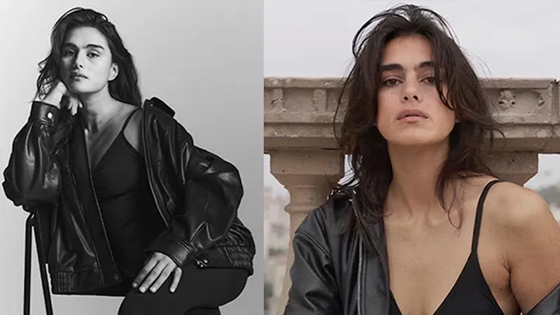 The model Jill Kortleve (left) and her digital twin (right) - ai fashion model 