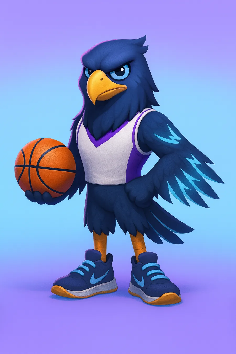 Futuristic Hawk Basketball Player as Sports Mascots Ideas 