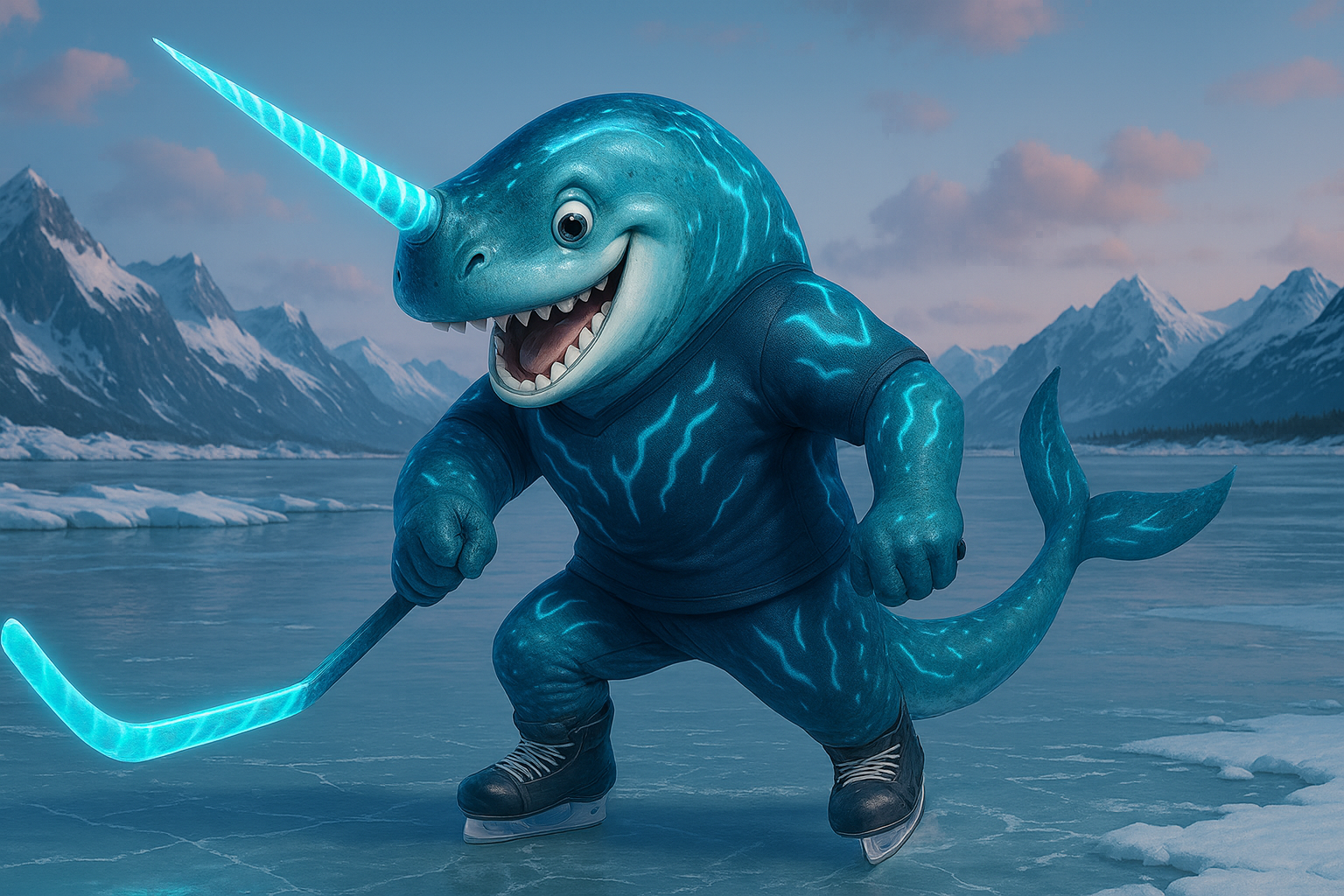 Neon Narwhal as Sports Mascots Ideas