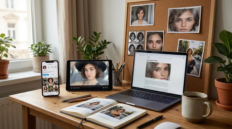 Noya, a virtual influencer, in social media, print, website and and youtube, showing virtual influencer authenticity through rich evolving narratives across various media. 