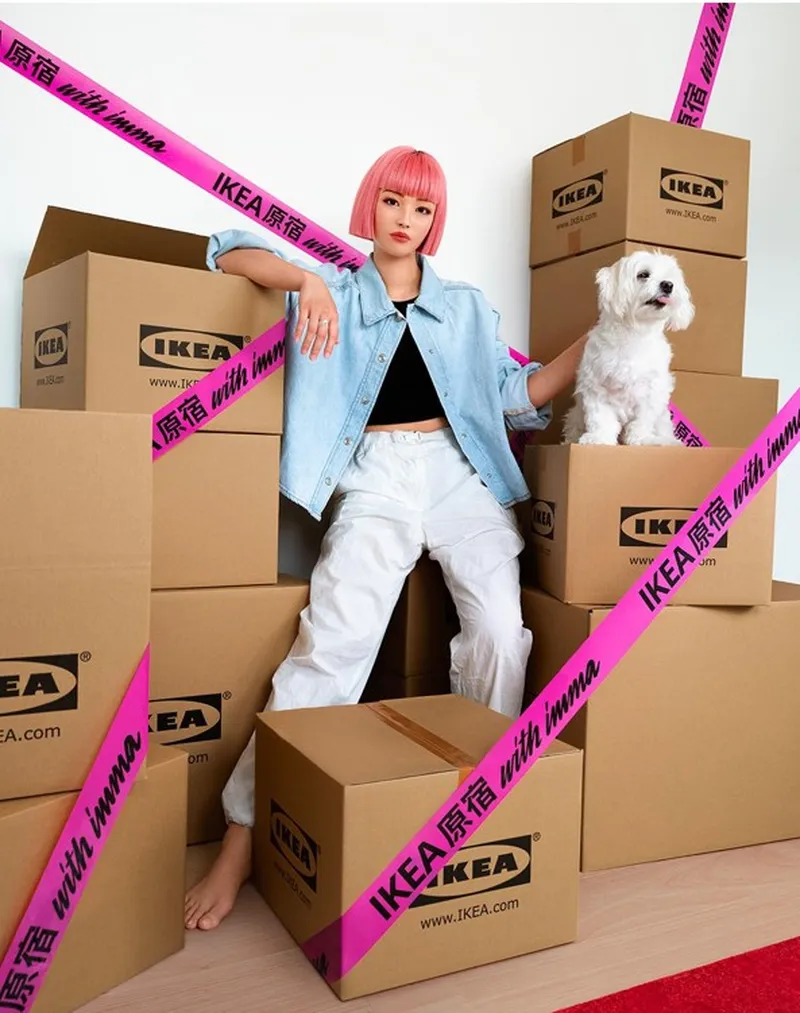 imma stands in front of ikea boxes for one the best AI influencer campaign examples