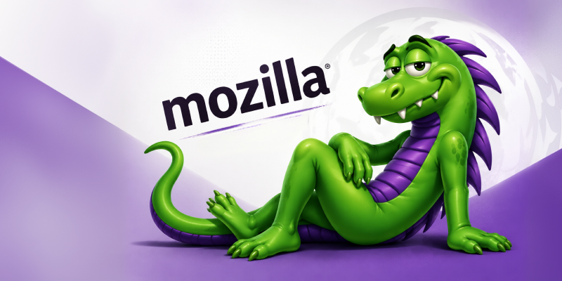 Mozilla’s green and purple lizard mascot