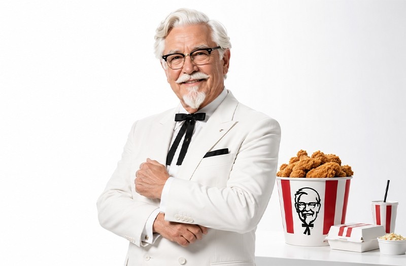 colonel sanders is both the mascot and logo of the KFC