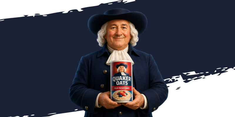 the quaker man mascot of Quaker Oats