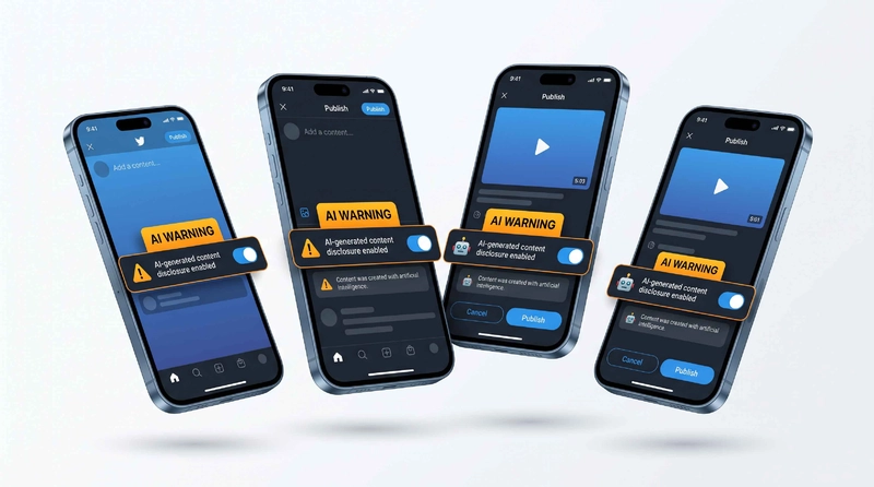 major platforms warn users about AI-generated content