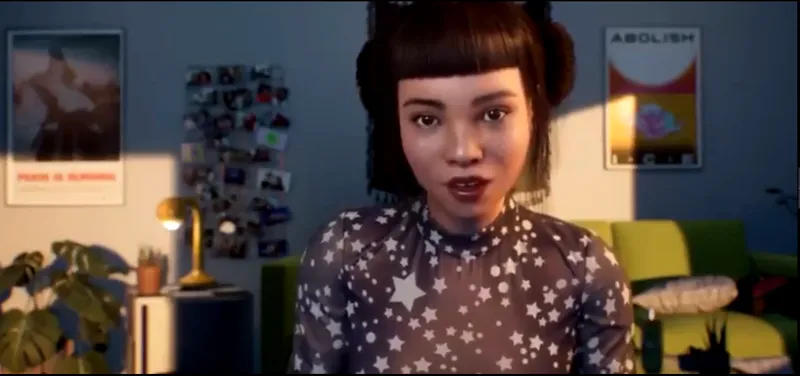 Lil Miquela in a vlog, claiming she was sexually assaulted