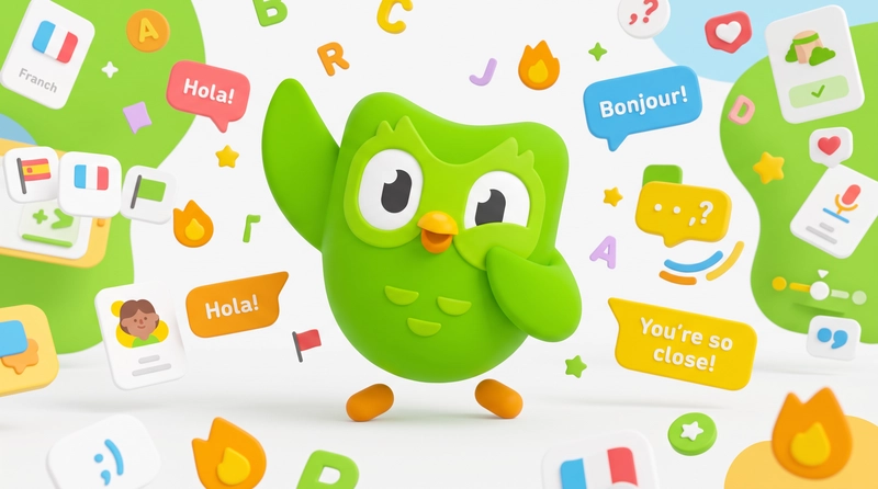Duolingo's owl, and example of character-led storytelling 